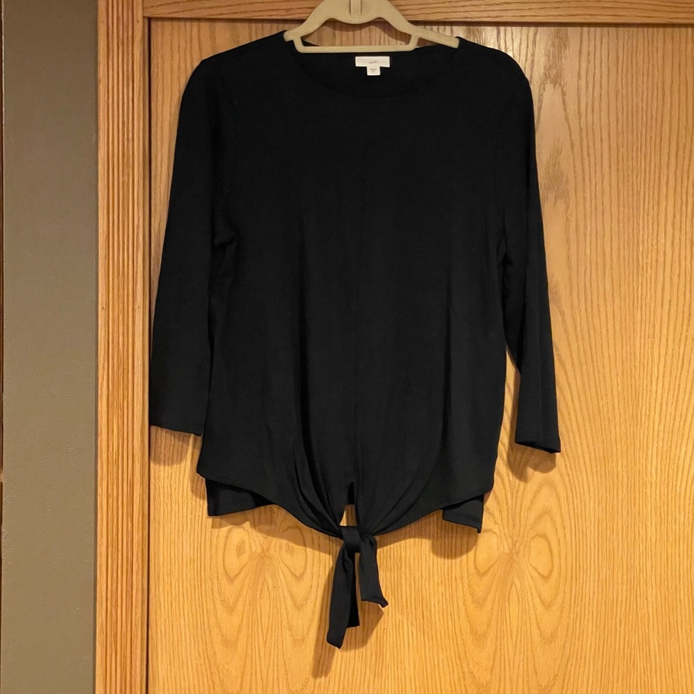 J. Jill tie front top in black, Sz M